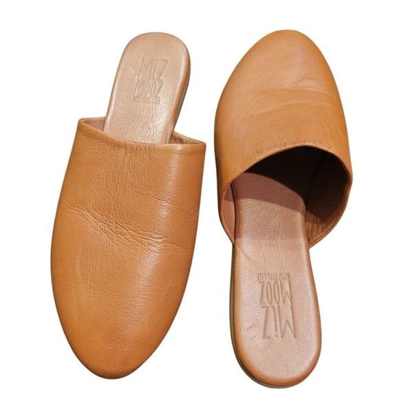 Miz Mooz Mules Women's 6 Cognac Rachelle Leather Slip On Neutral - Picture 1 of 5